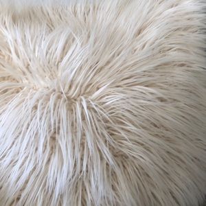 Indigo fluffy cream pillow cover